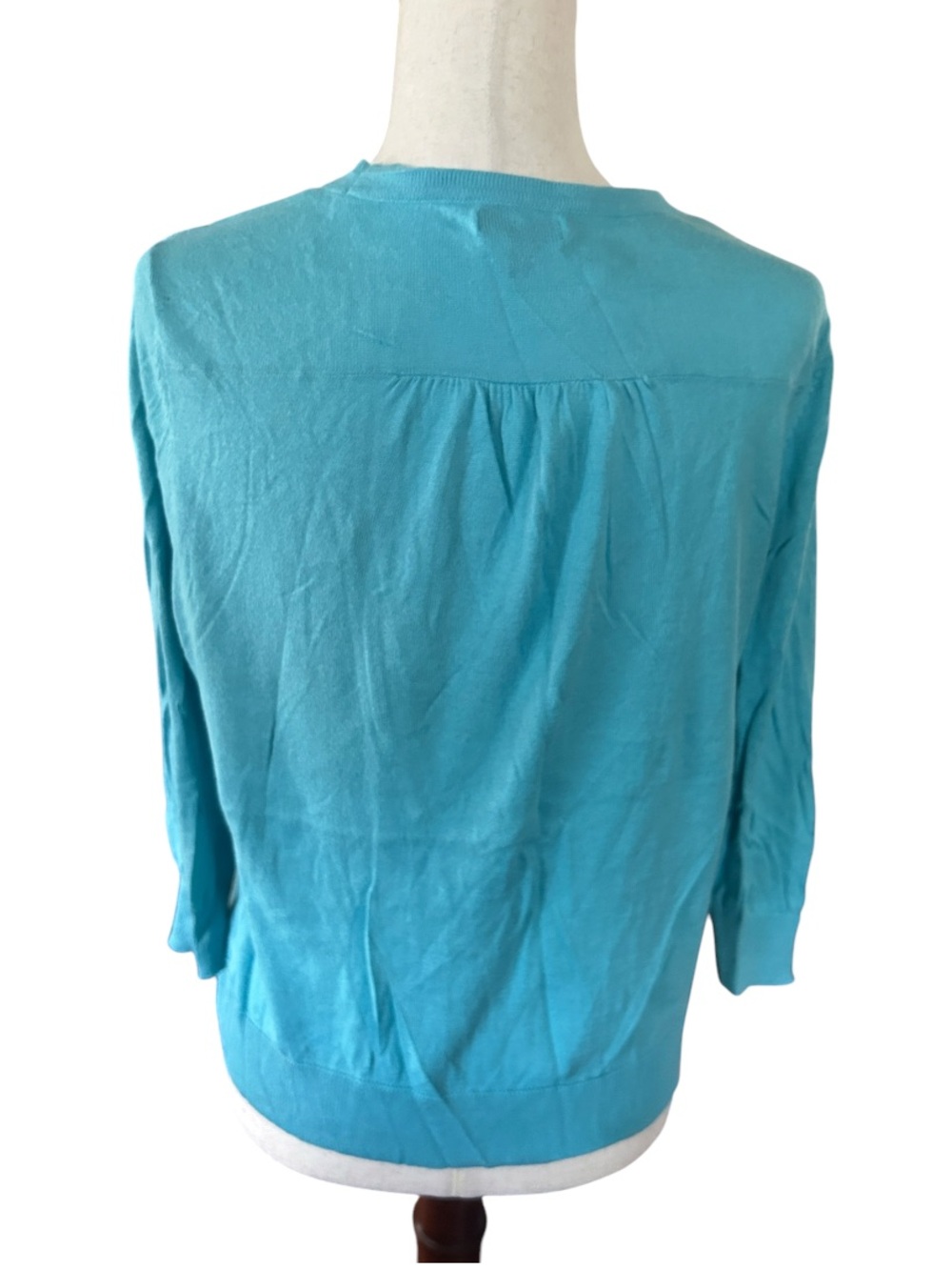 Turquoise Button-Front Cardigan Sweater - Picture 13 of 13